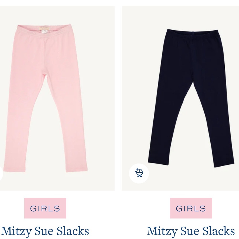 2 pair! The Beaufort Bonnet Company Light Pink and Dark Navy Leggings